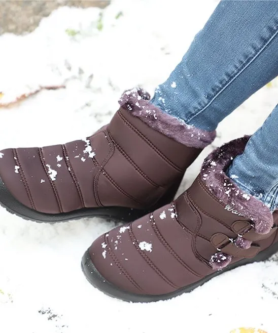Coffee Strappy Snow Boot - Women
