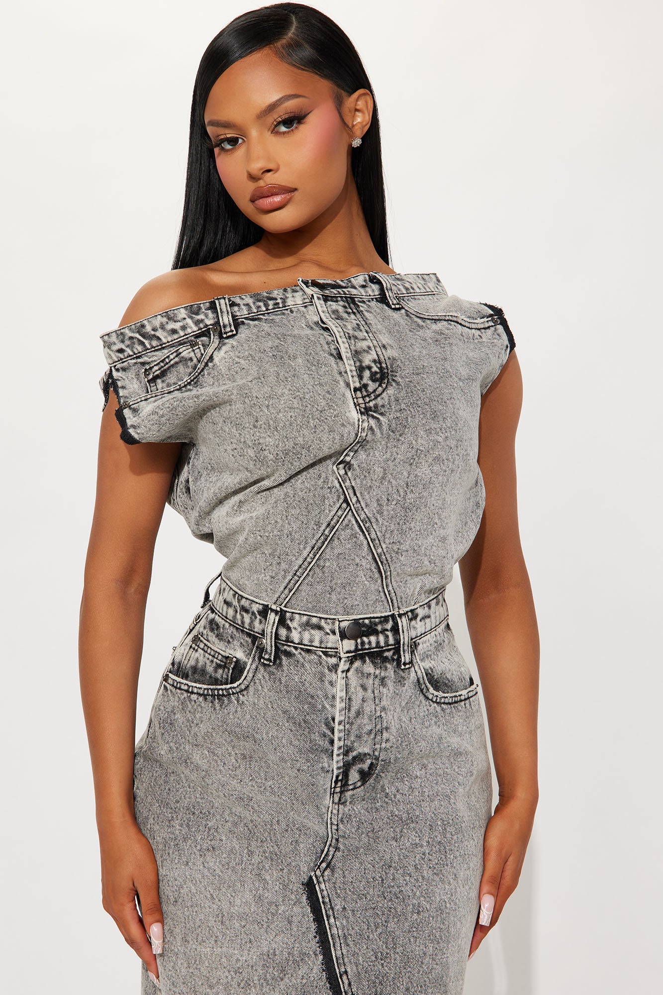 Demi Denim Maxi Dress - Black Wash