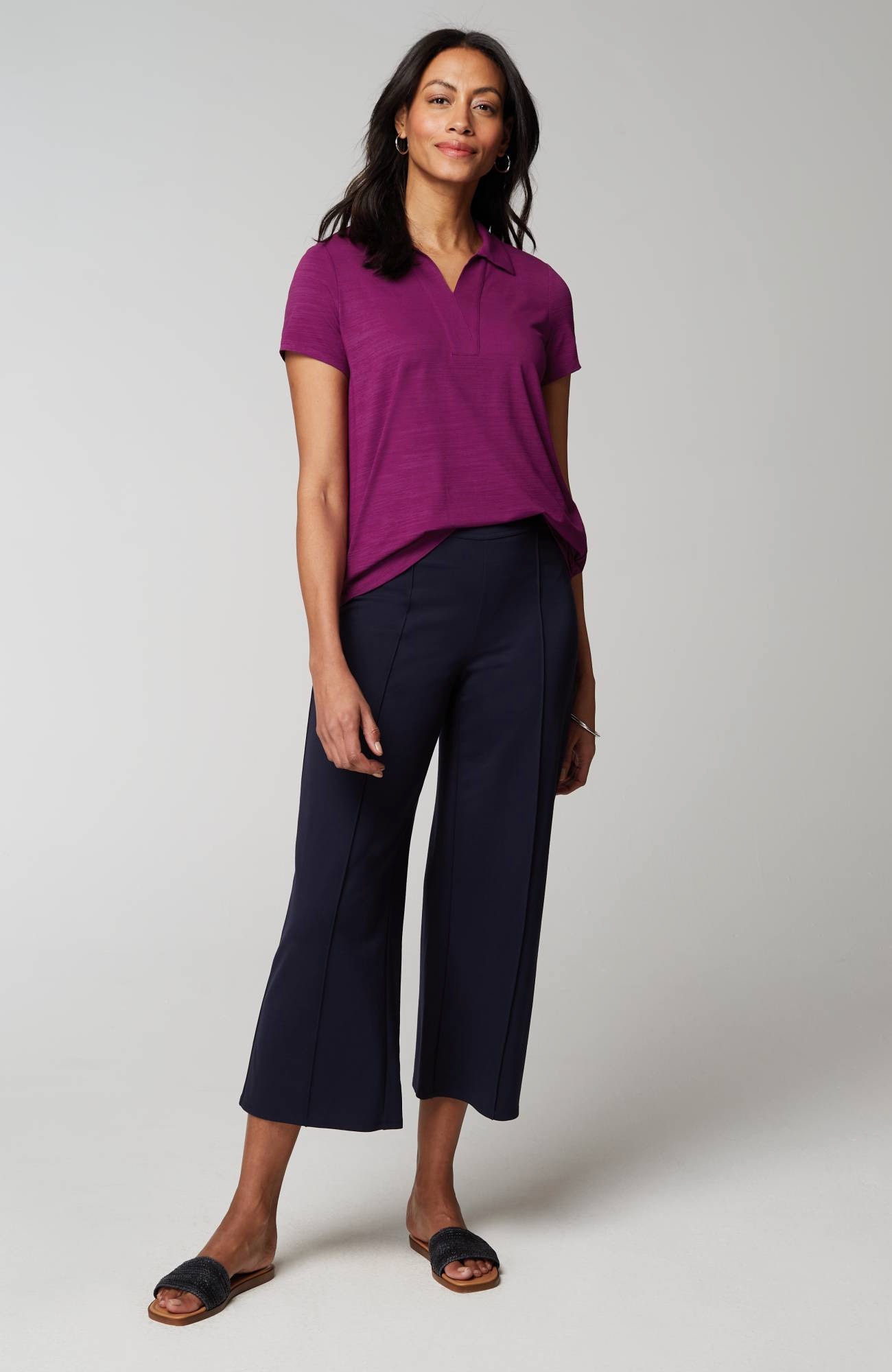 Wearever Slub-Knit Polo Top