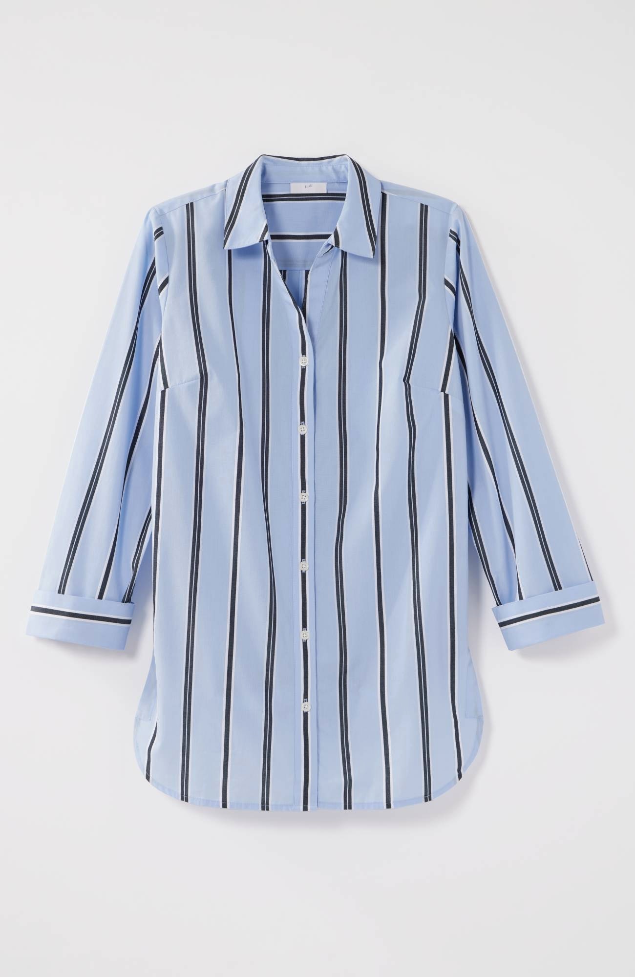 side-button stepped-hem tunic