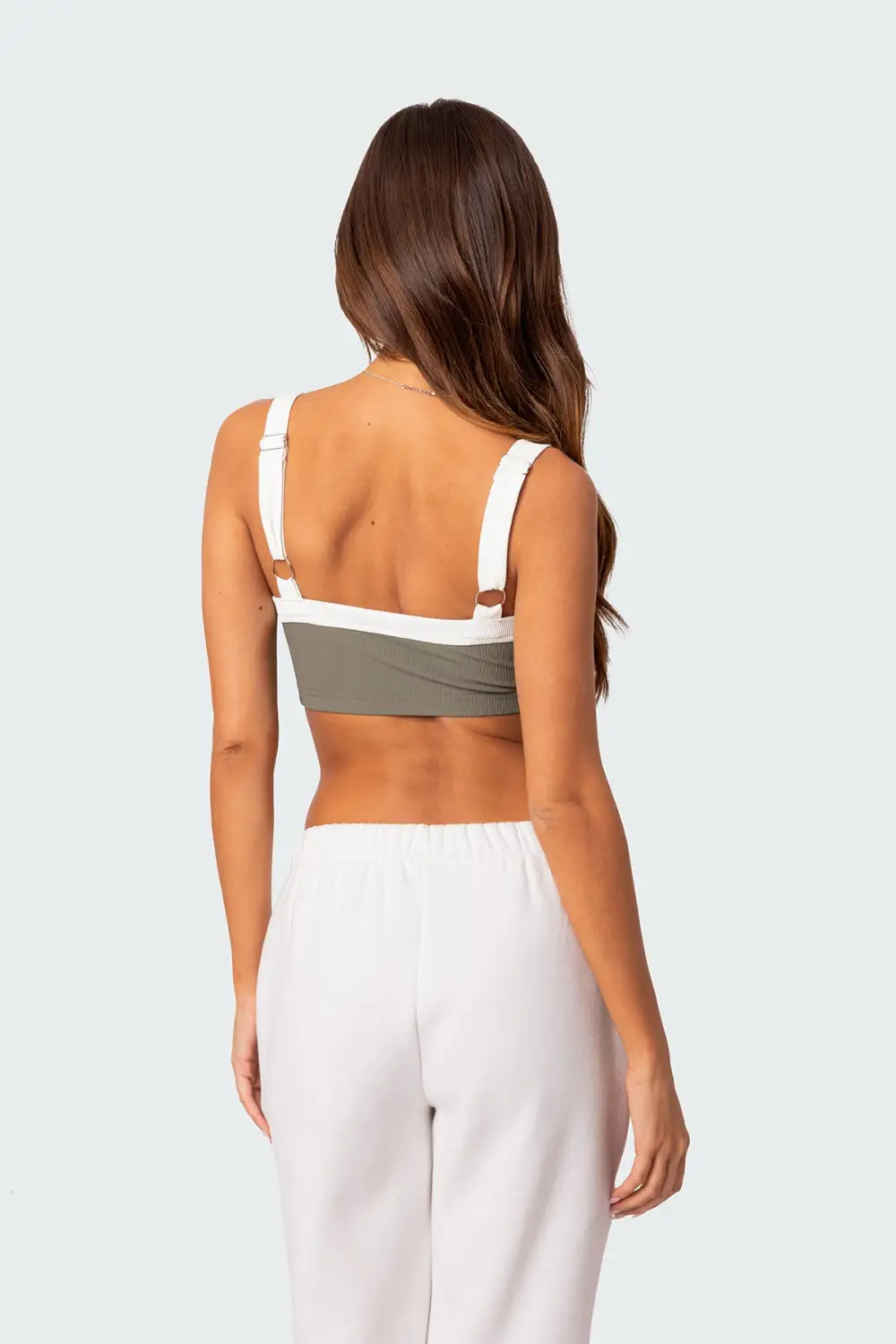 Sariah Contrast Ribbed Crop Top