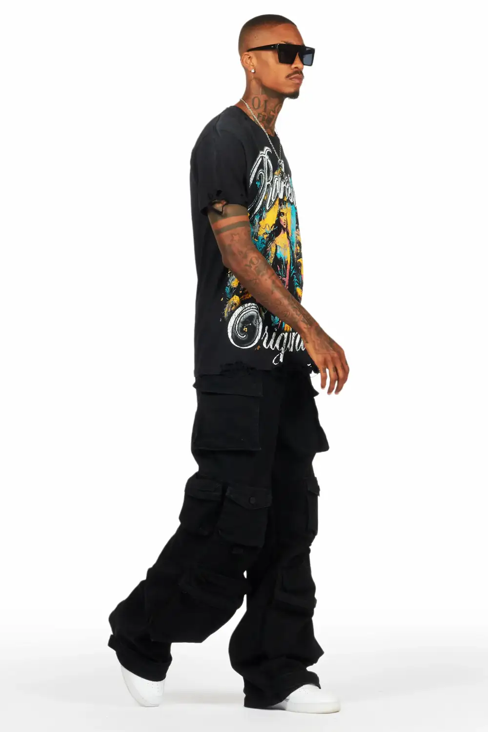 Mahesh Black Baggy Cargo Jean