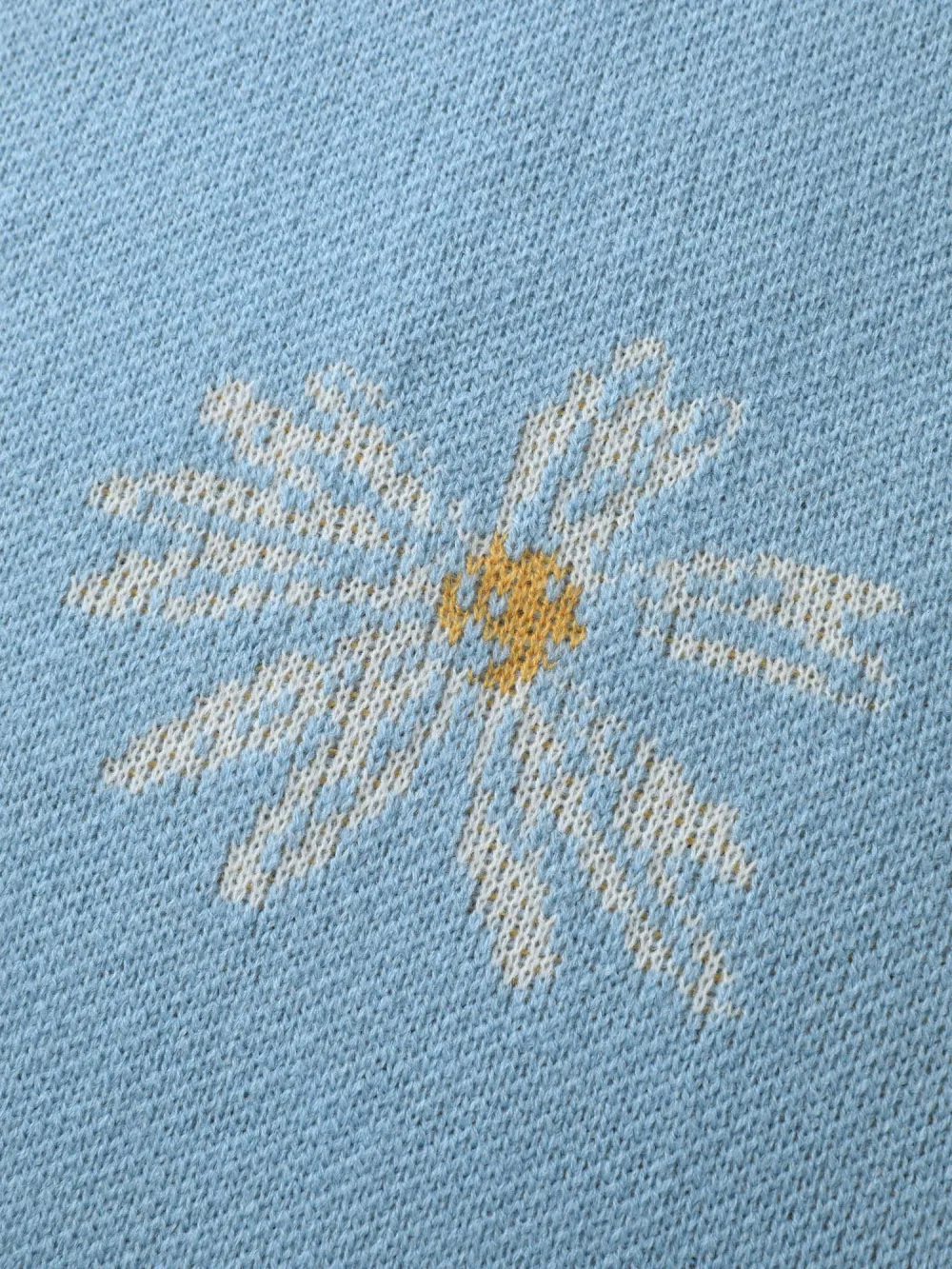 Floral Jacquard Color Contrast Pullover