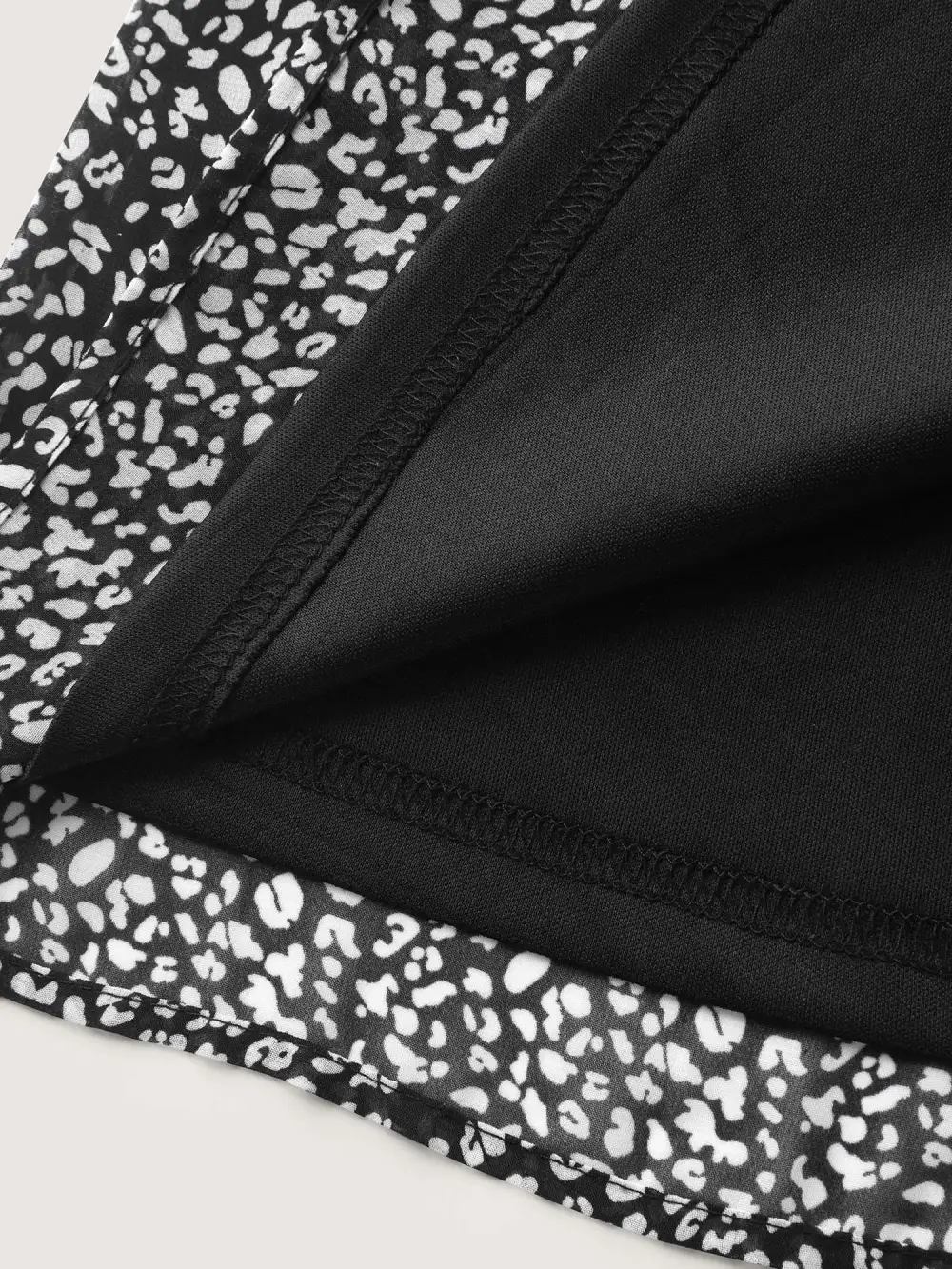 Leopard Print Petal Layered Sleeve Blouse