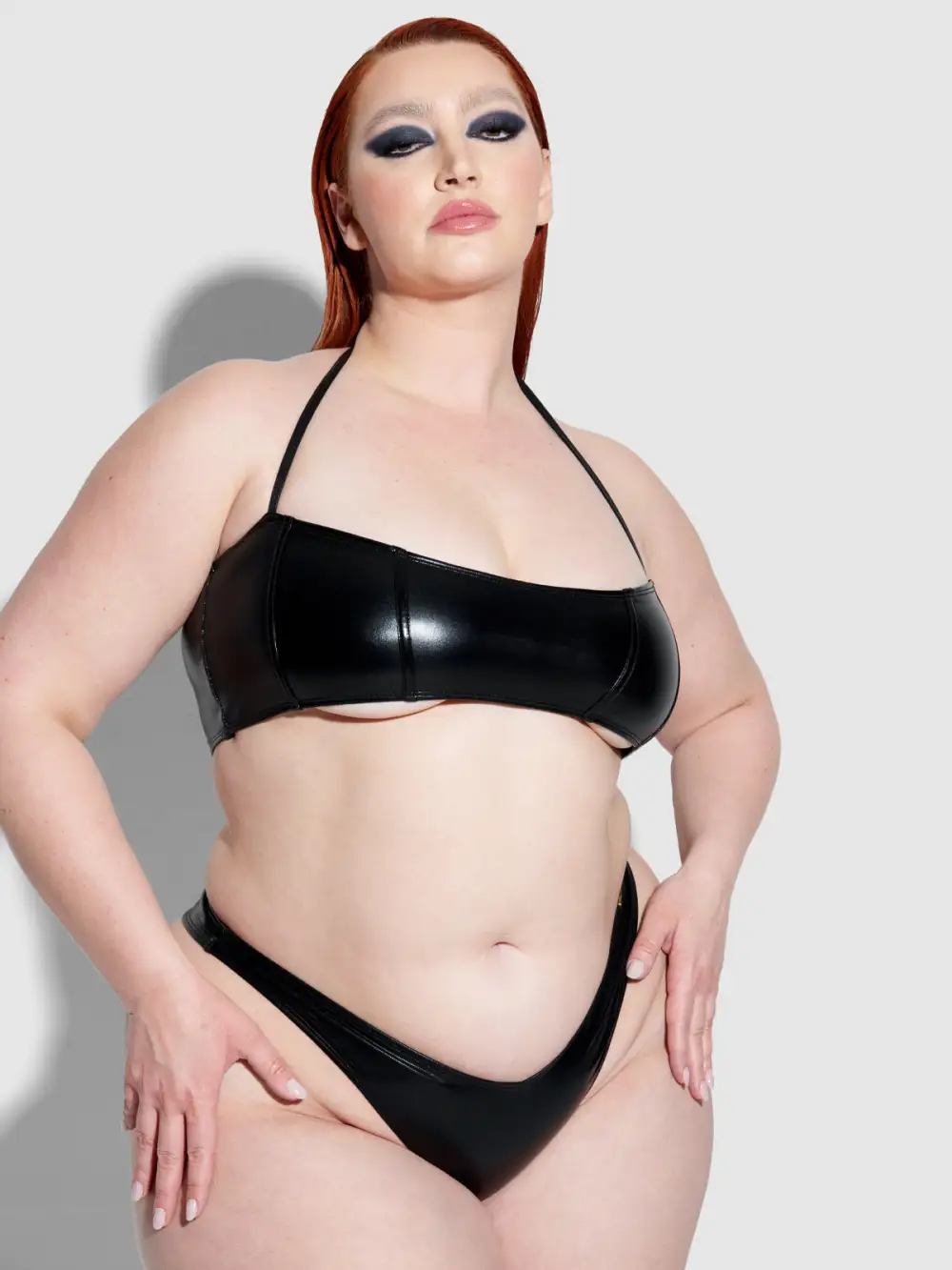 Frederick's Of Hollywood Onyx Corset Bandeau Swim Top