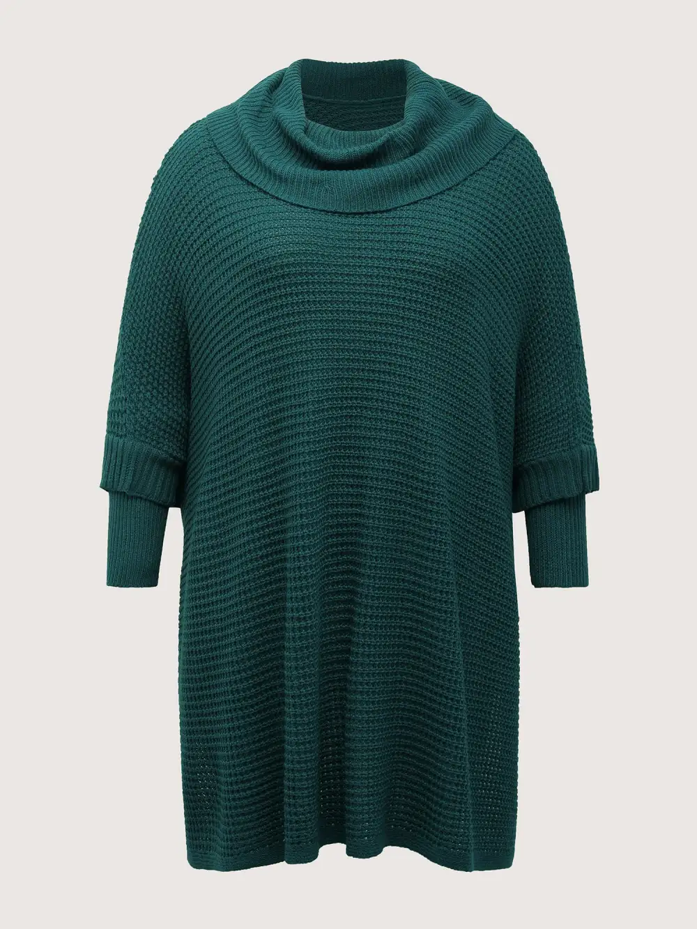 Cape-Style Turtleneck Textured Pullover