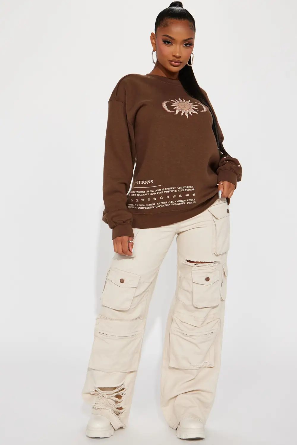 Feel Your Energy Sweatshirt - Brown
