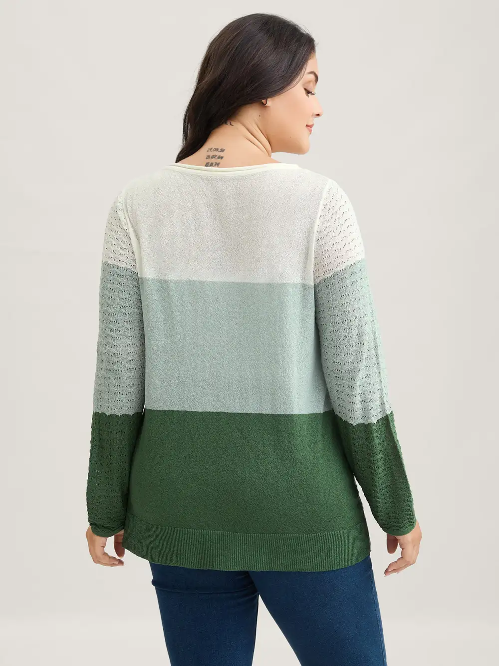 Color Contrast Boat Neck Lightweight Pullover