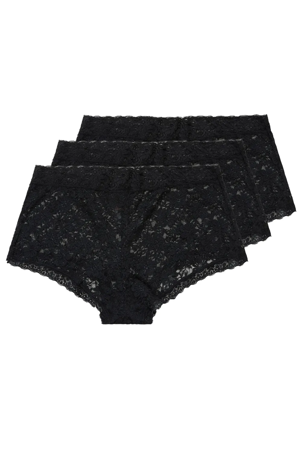 YOURS 5 PACK Curve Black Cotton High Waisted Full Briefs