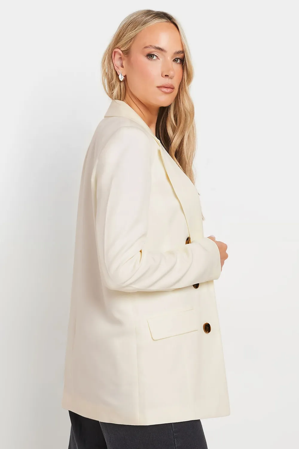 LTS Tall Black Double Breasted Blazer