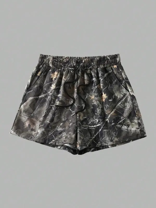Women's Plain & Camo Print Casual Summer Shorts with Pockets