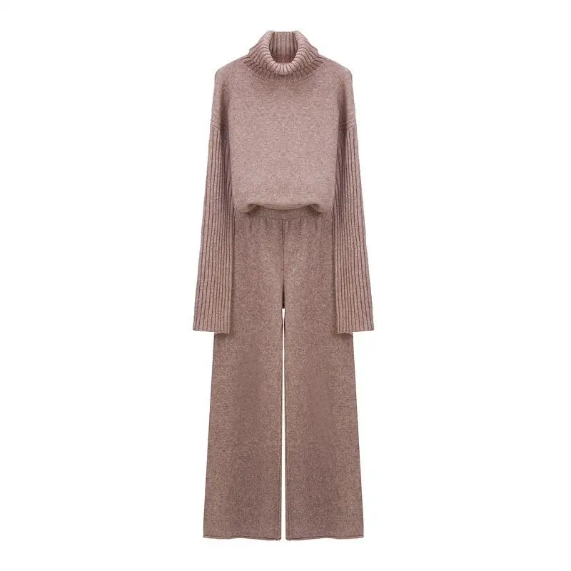 Turtleneck Size Split Sweater Suits