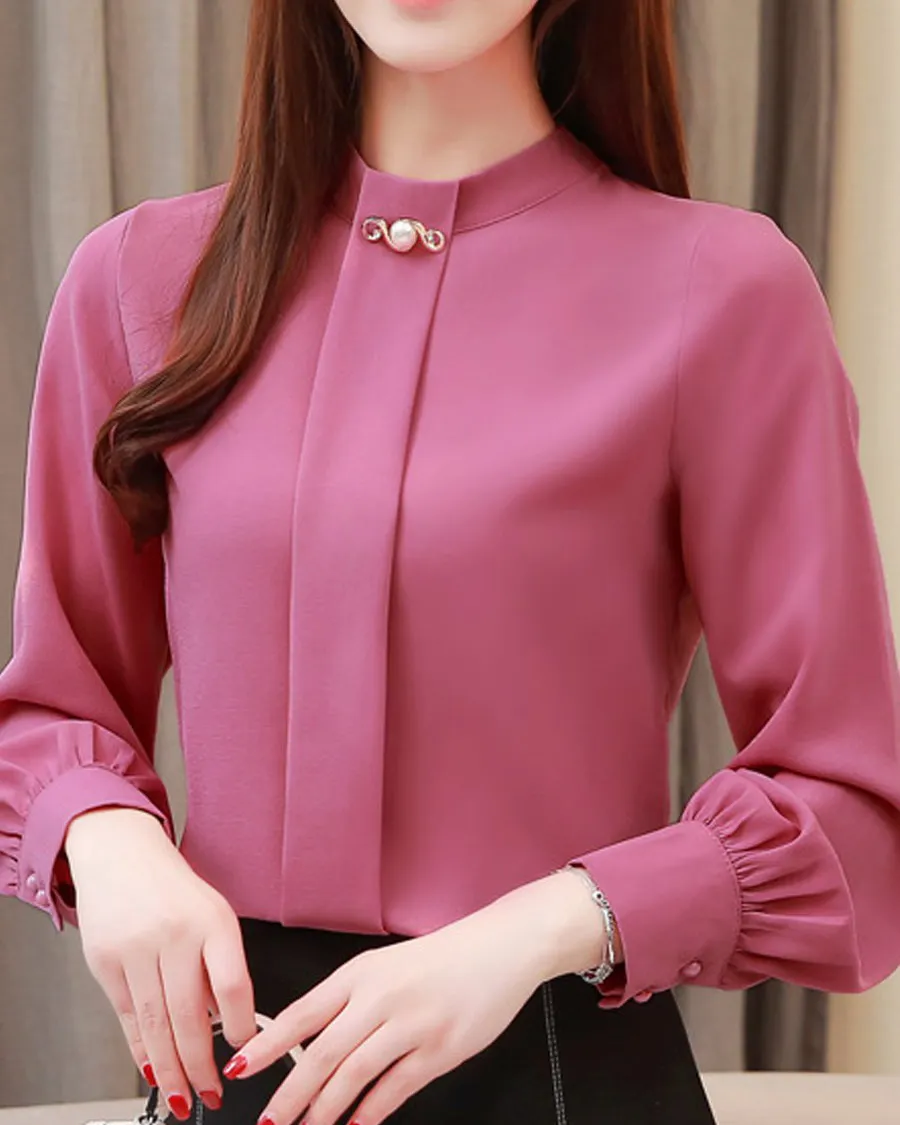 Collar Elegant Long Sleeve Shirt