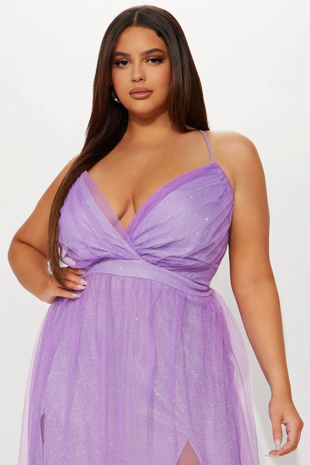 Gloria Glitter Maxi Dress - Lavender