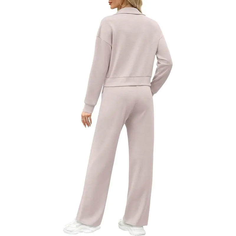 Women’s 2-Piece Lounge Set – Sweatshirt & Wide Leg Pants