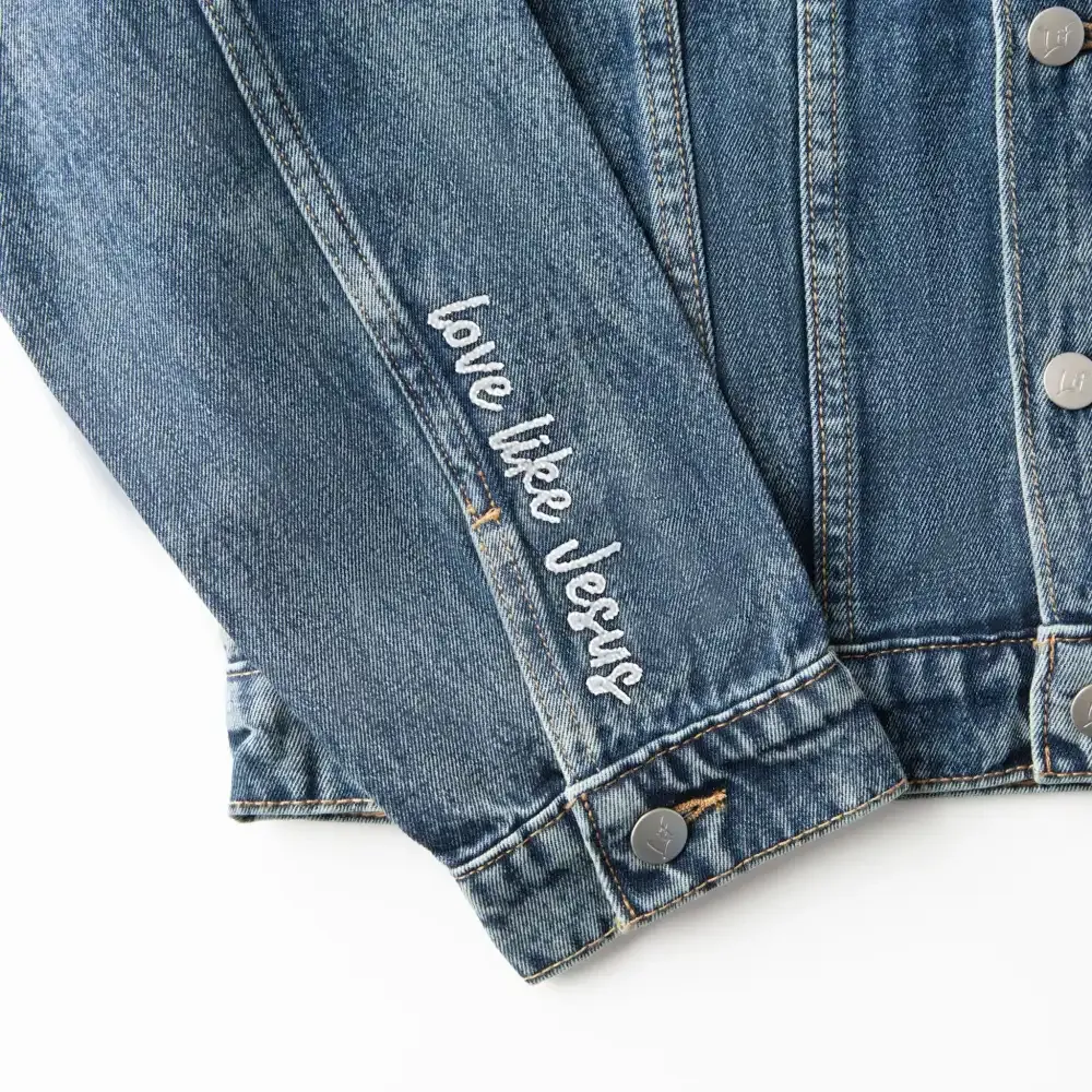 Vintage Washed Love Like Jesus Denim Jacket
