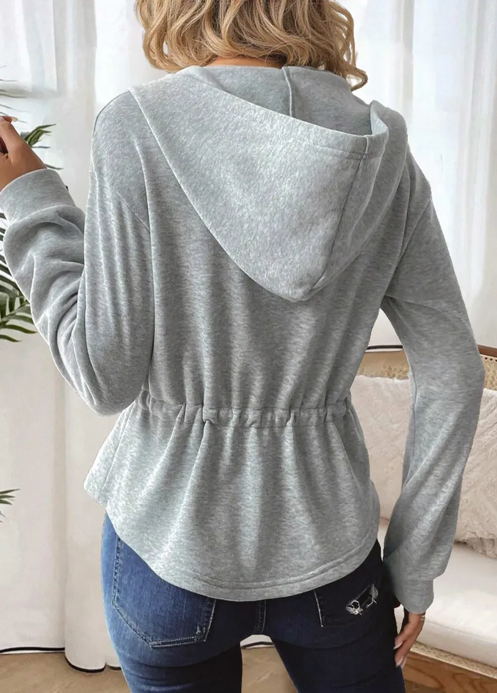 Light Grey Marl Tummy Coverage Long Sleeve Track Jacket