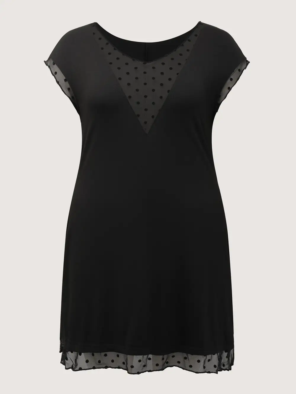 Soft Polka Dots Sheer A-Line Sleep Dress
