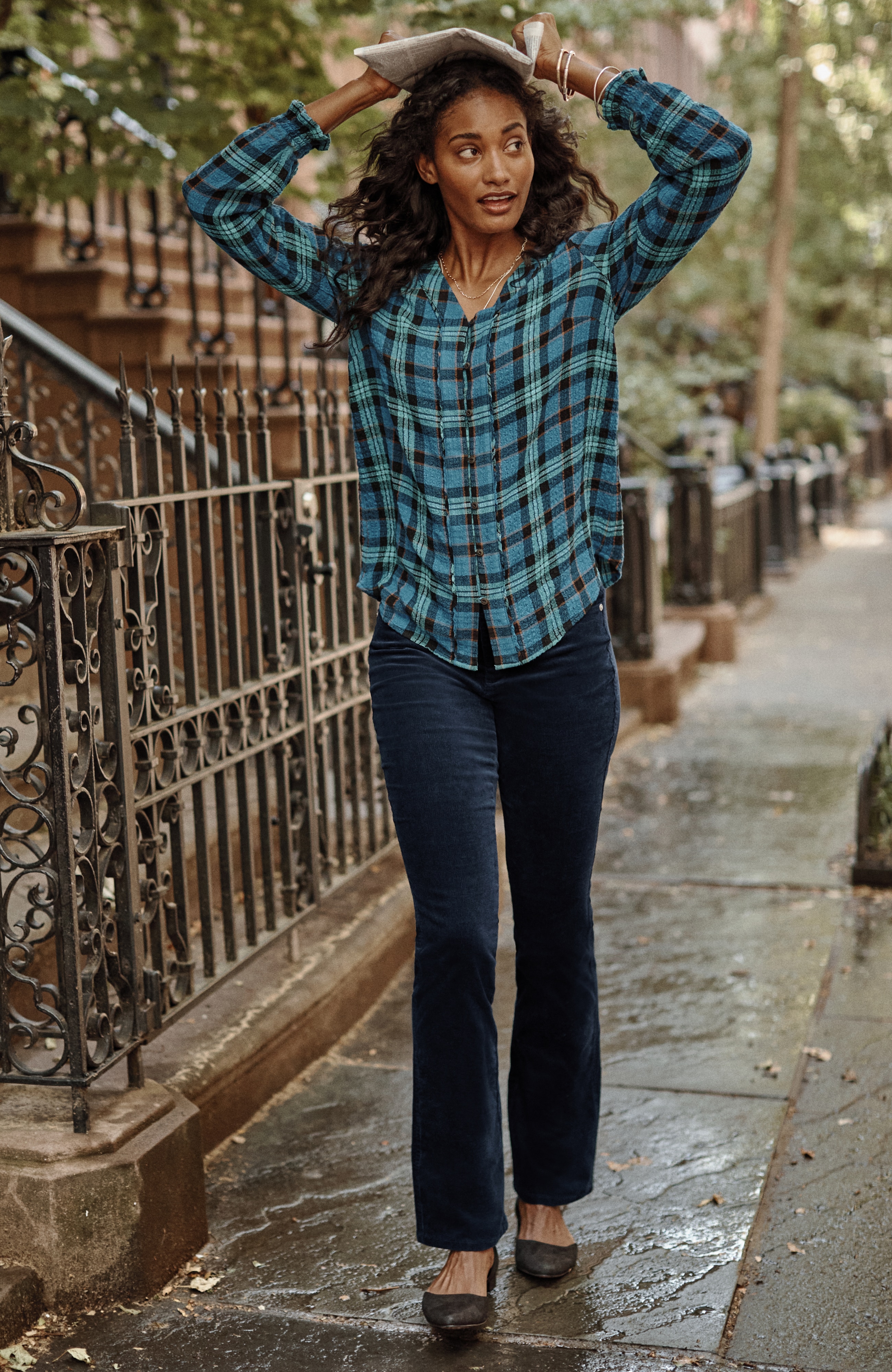 High-Rise Corduroy Boot-Cut Jeans
