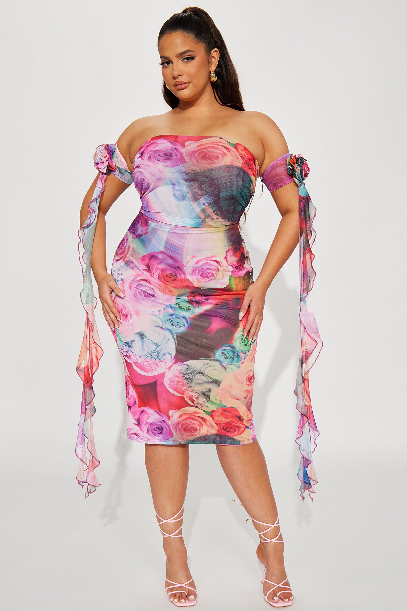 Timeless Crush Mesh Midi Dress - Pink