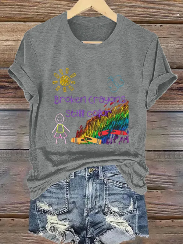 Women'S Broken Crayons Still Color T-Shirt