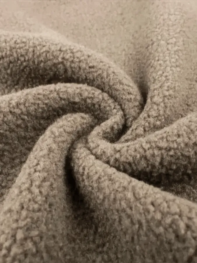 Men's Vintage Suede Patchwork Plush Multi-Pocket Reverse Collar Outdoor Jacket