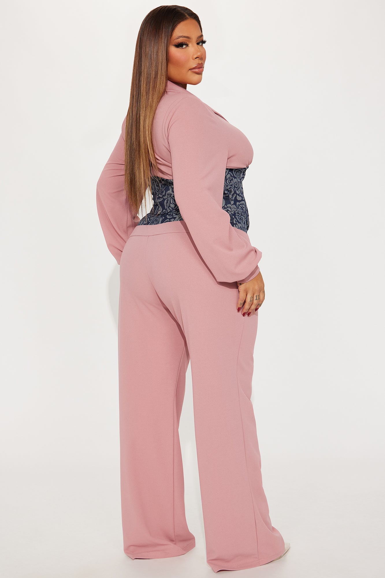 Fiona Blazer Pant Set - Mauve
