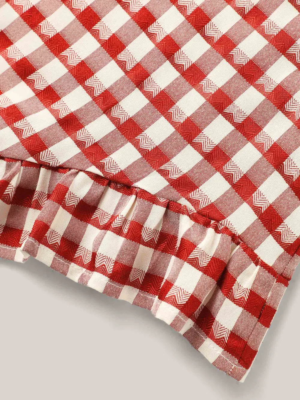 Gingham Print Button Back Blouse