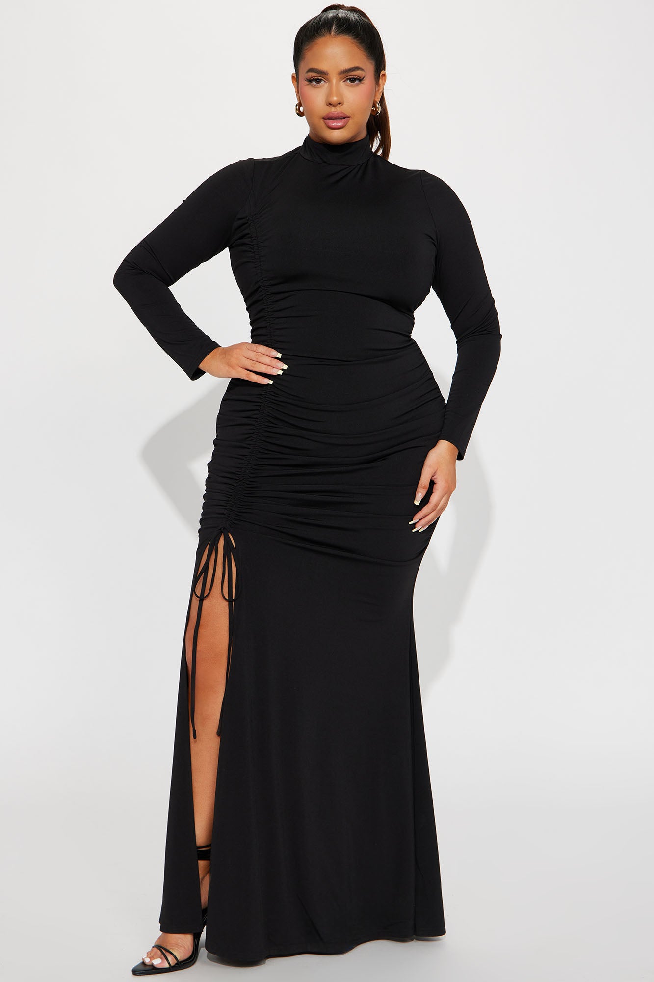 Rachel Ruched Gown - Black