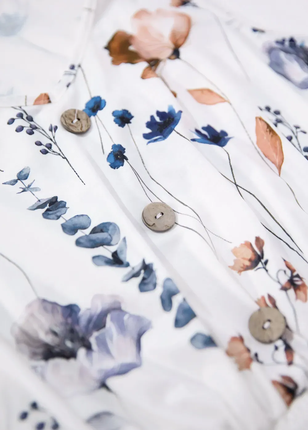 White Smocked Floral Print Short Sleeveless V Neck Dress