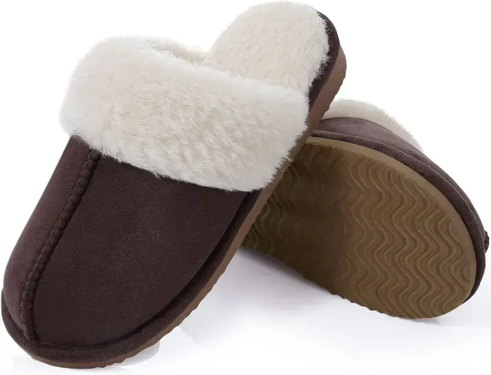 Litfun Women's Fuzzy Memory Foam Slippers Fluffy Winter House Shoes Indoor and Outdoor