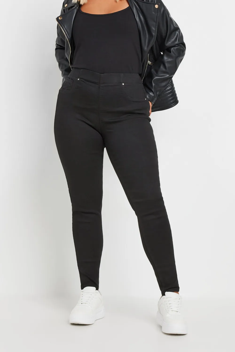 YOURS FOR GOOD Curve Black Pull On Stretch JENNY Jeggings