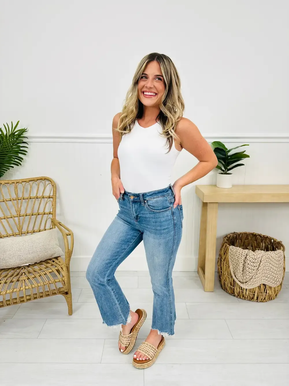 Kick Back And Relax Kick Flare Cropped Jeans in Reg/Curvy