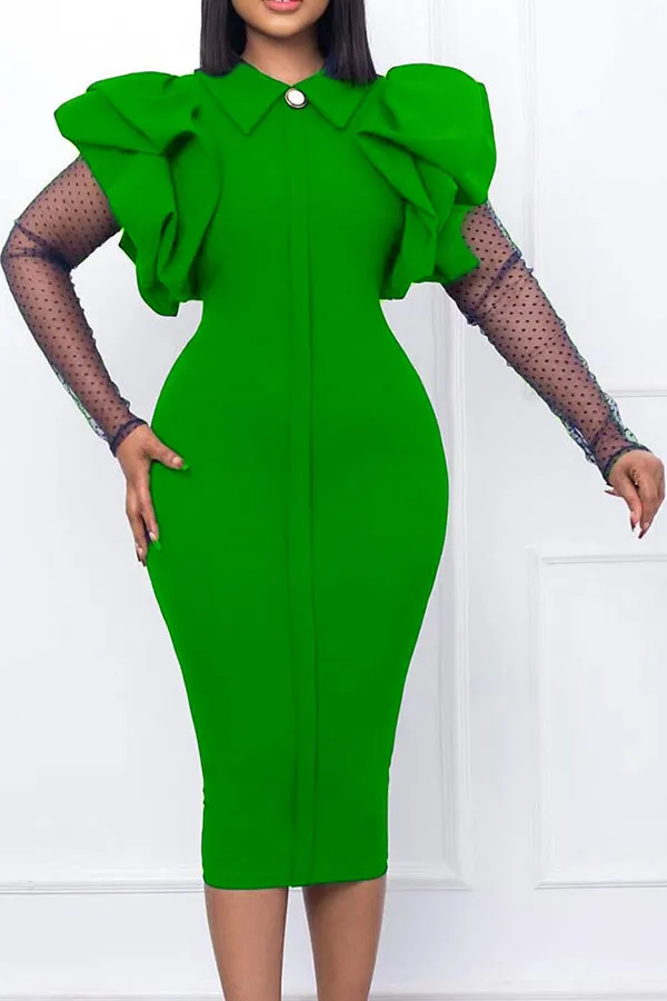  Cute Ruched Detail Midi Dress