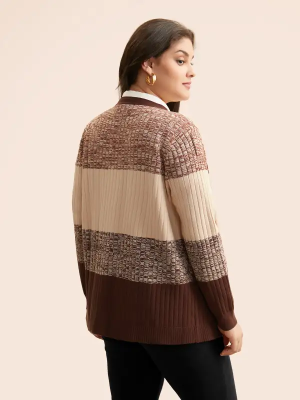 Supersoft Essentials Textured Colorblock Contrast Cardigan