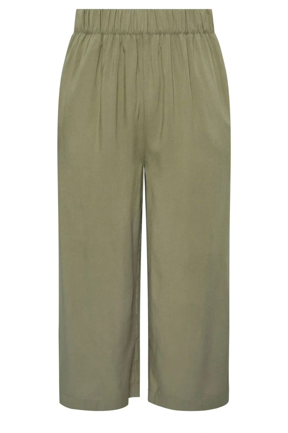 YOURS Curve Black Wide Leg Cropped Trousers
