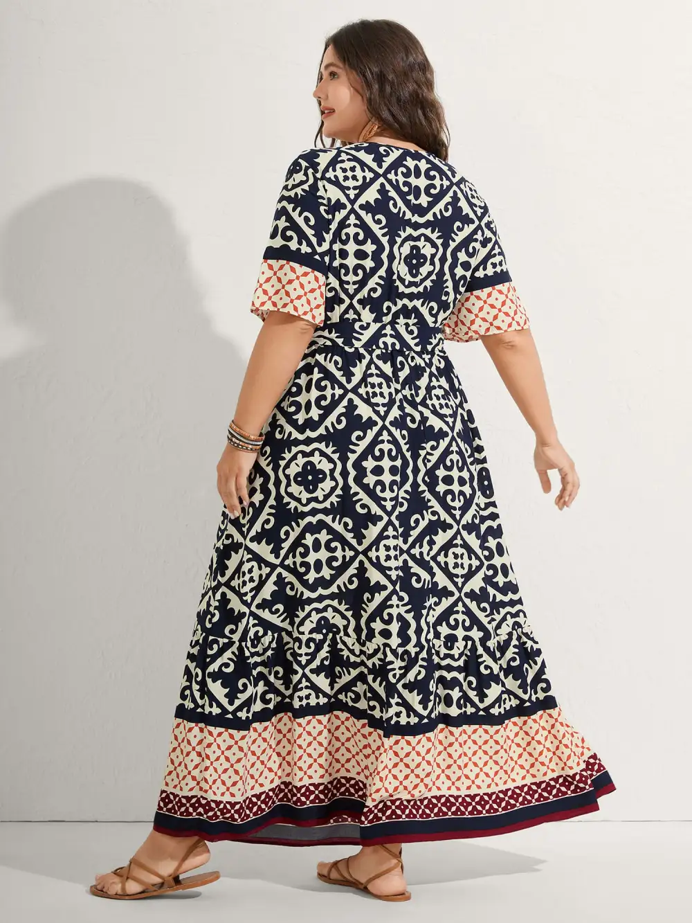 Boho Print Side Tie Maxi Dress