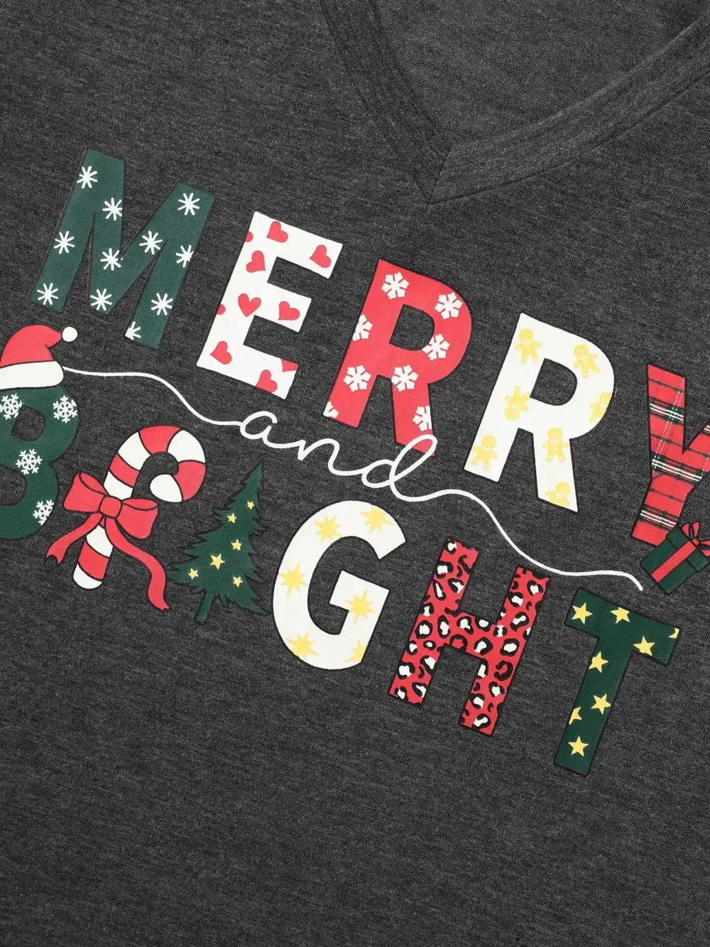 Merry & Bright Slogan Slim-Fit Tee