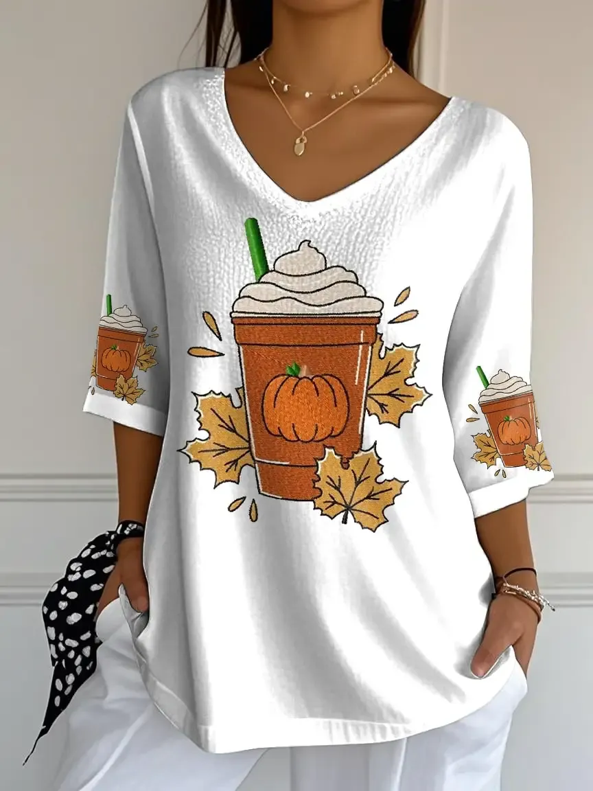 Women's Retro It'S Fall Y'All Print Mid Sleeve T-Shirt