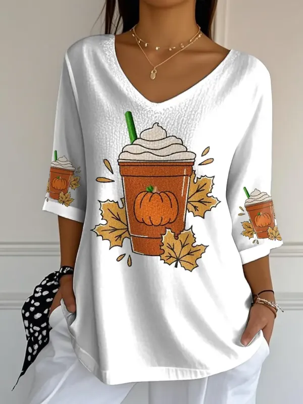 Women's Retro It'S Fall Y'All Print Mid Sleeve T-Shirt