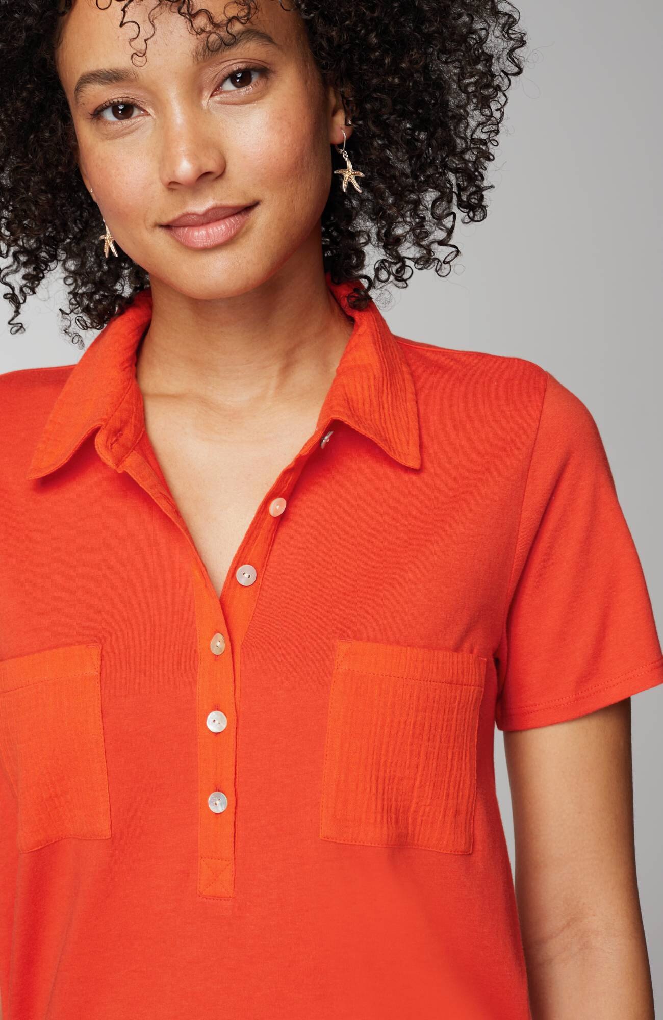 Cotton-Gauze Mixed-Media Tunic