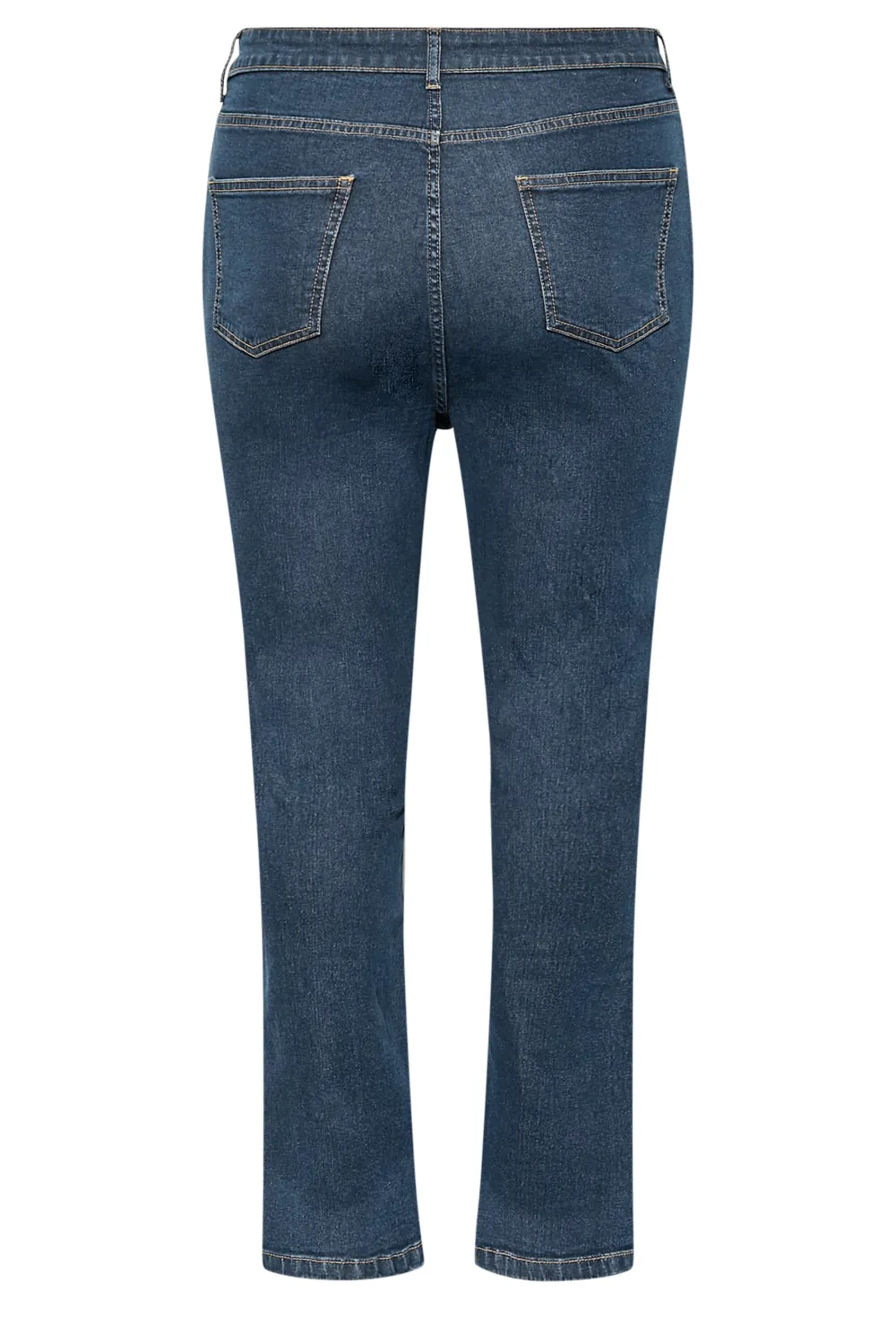 YOURS Curve Black Side Split Stretch Straight Leg Jeans