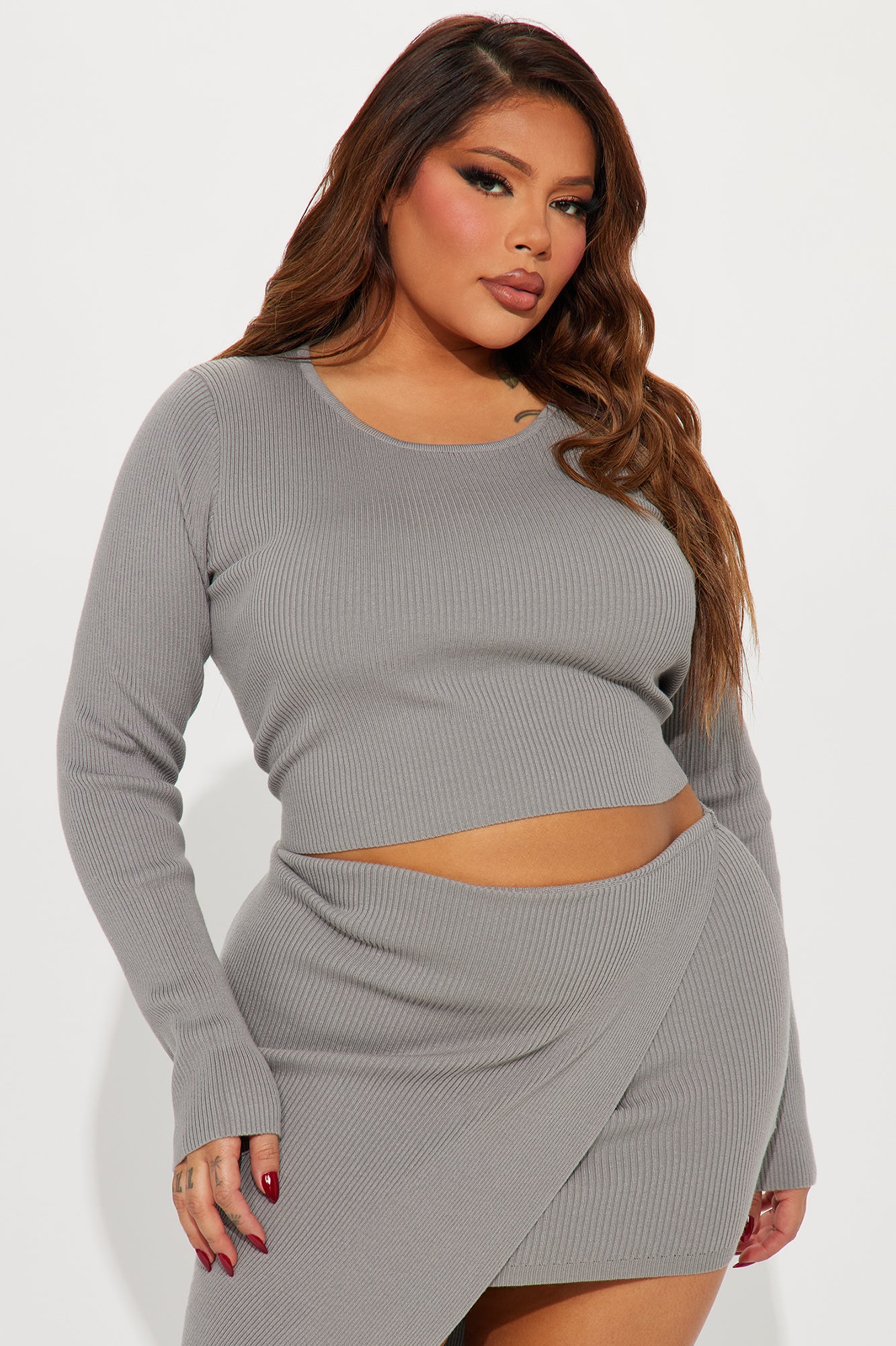Mikayla Skirt Set - Charcoal
