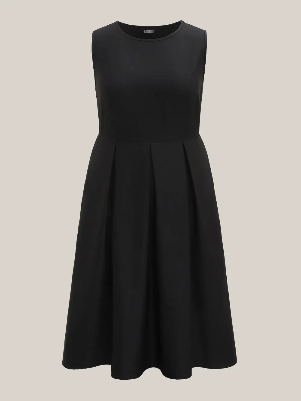 Classic Woven Inner Pleated Midi Dress