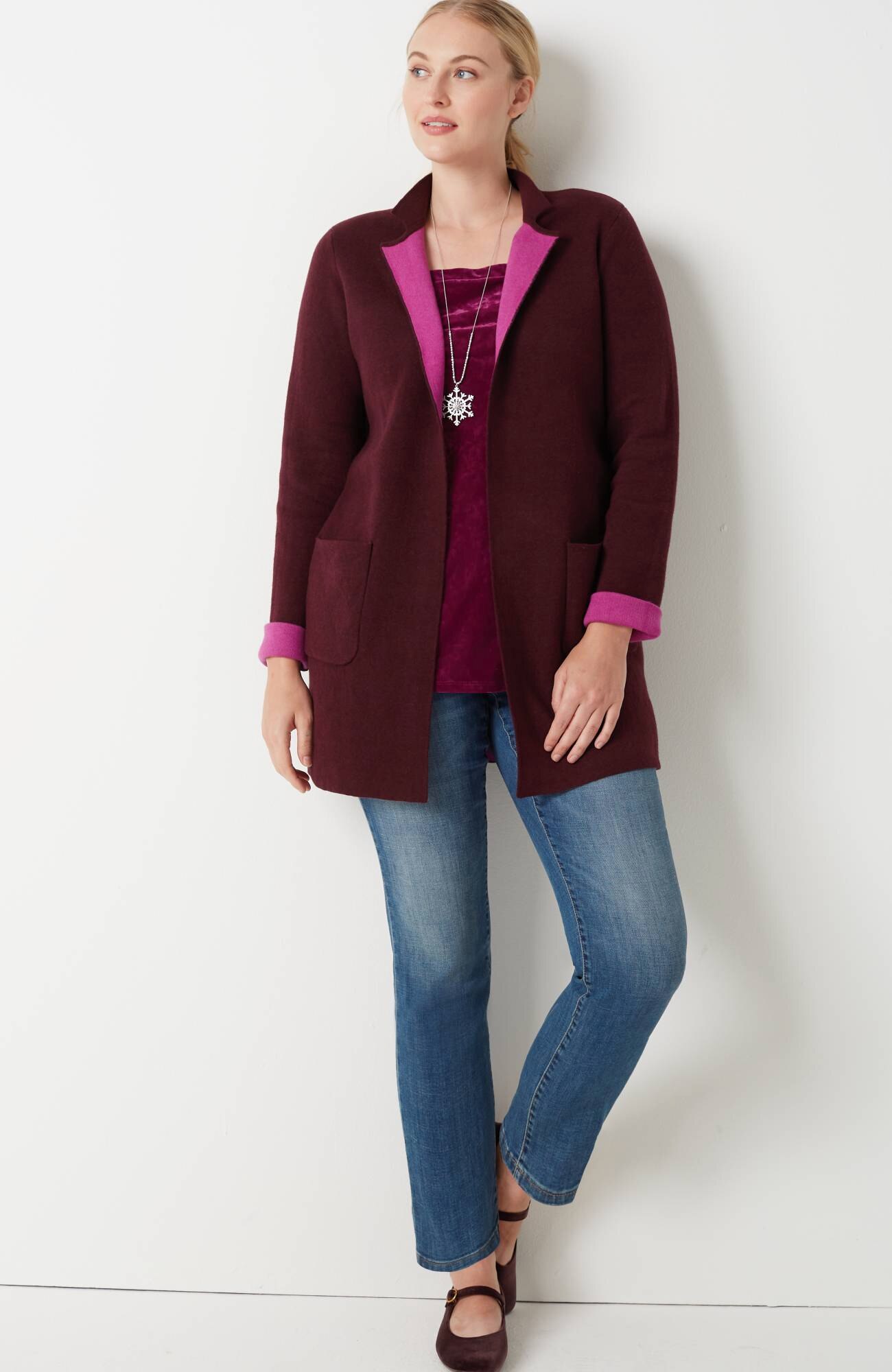 majestic open-front cardi