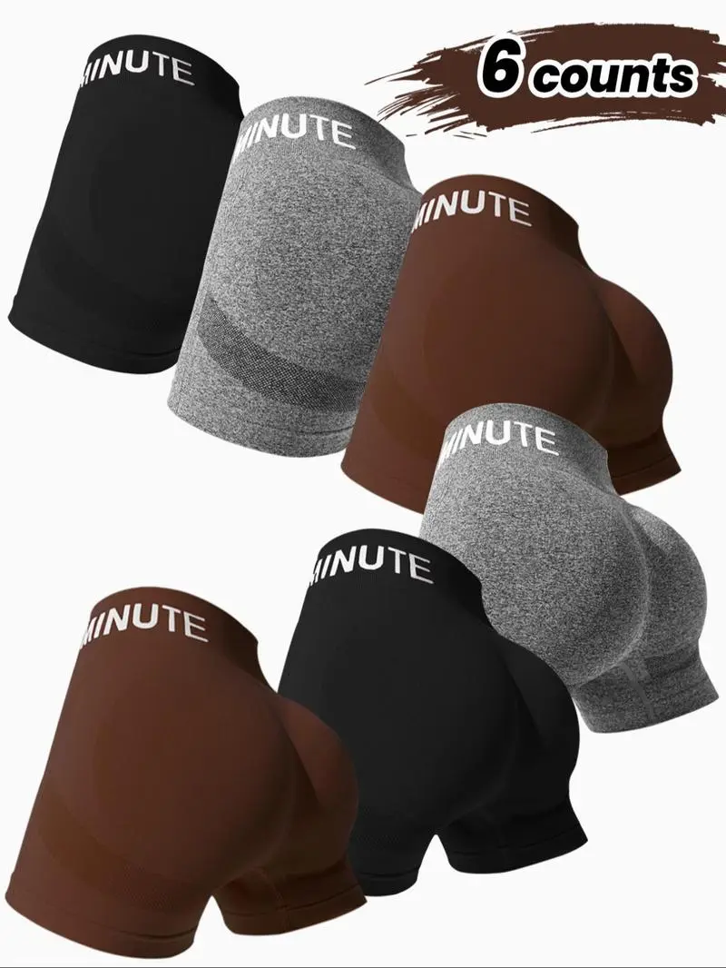 Women's Yoga & Gym Shorts – High Waist, Letter Print, Comfy Fit