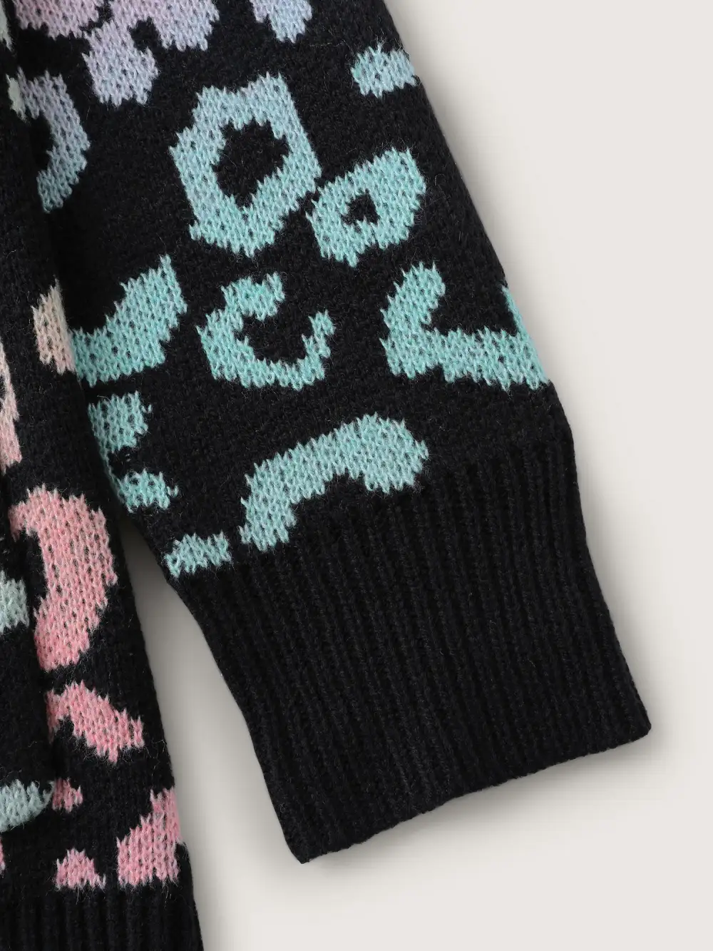 Leopard Colorful Print Open-Front Cardigan