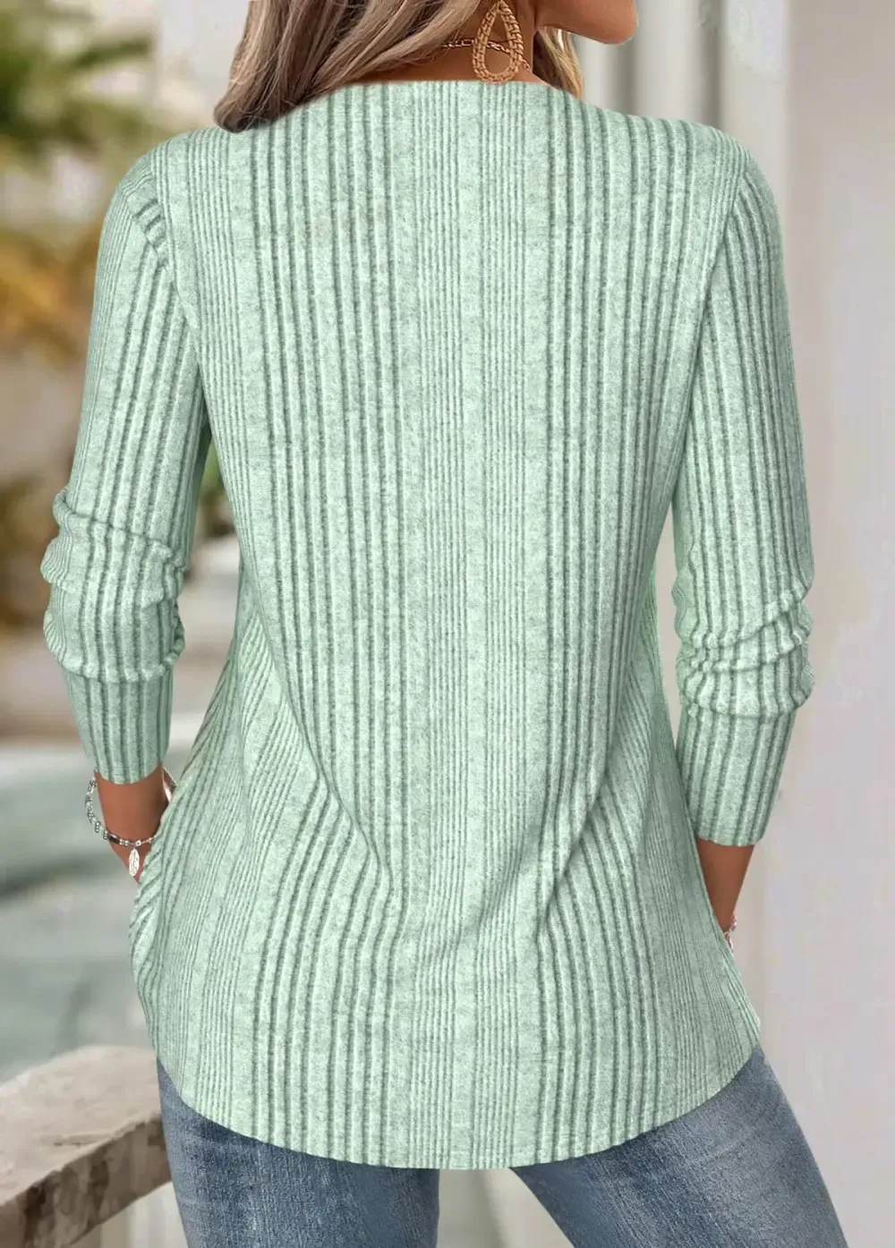 Sage Green Tummy Coverage Long Sleeve T Shirt