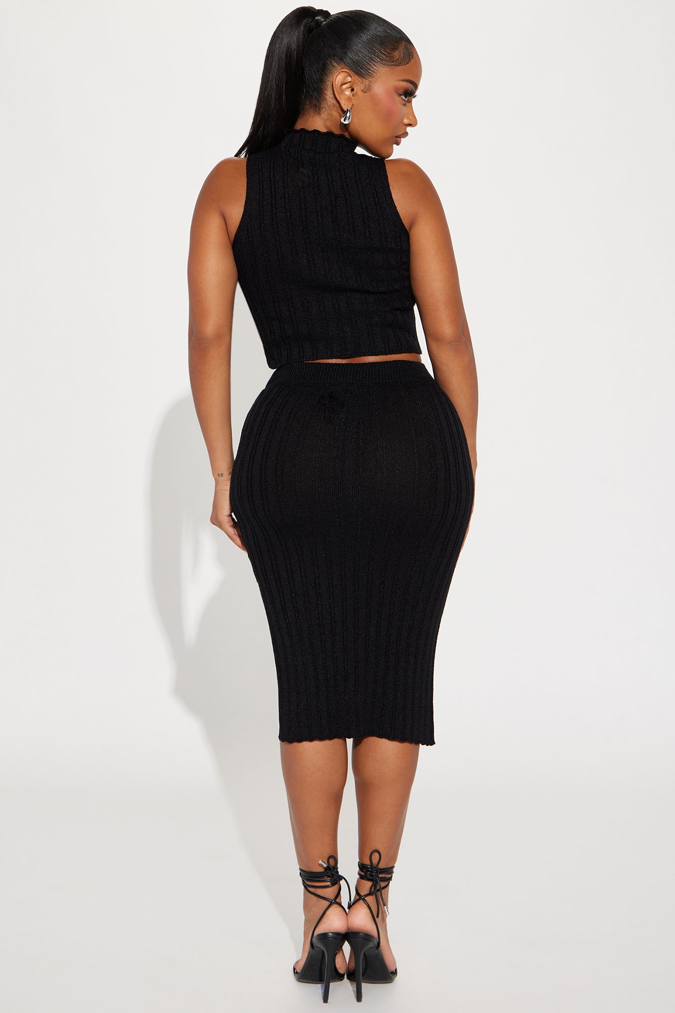 Cierra Sweater Skirt Set - Black