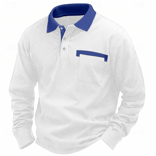 2024 Men's Business Waffle Polo Shirt